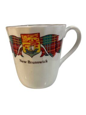 Regency New Brunswick Souvenir Mug Tartan Gold Trim Fine Bone China England